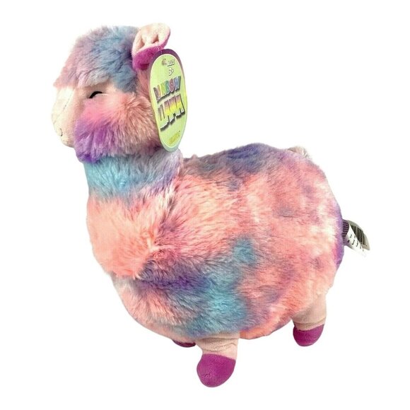 Rainbow Llama Plush Stuffed Animal 13 inch Soft Colorful by KellyToy - Picture 1 of 10